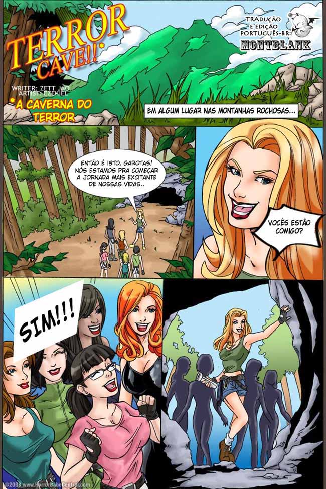 Página 1 do quadrinho adulto: A Caverna do Terror Sexual – Leia completo em XCOMICS