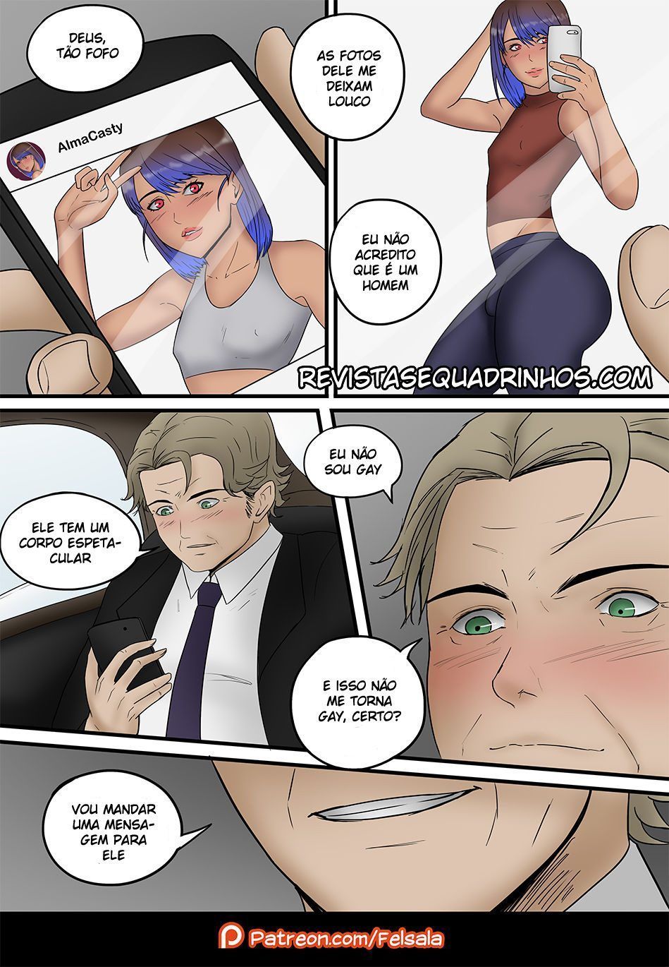 Página 2 do quadrinho adulto: A garota do instagram – Leia completo em XCOMICS
