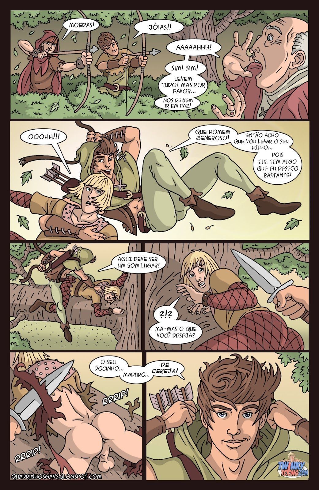 Página 2 do quadrinho adulto: A Lenda de Robin Hood Gay – Leia completo em XCOMICS