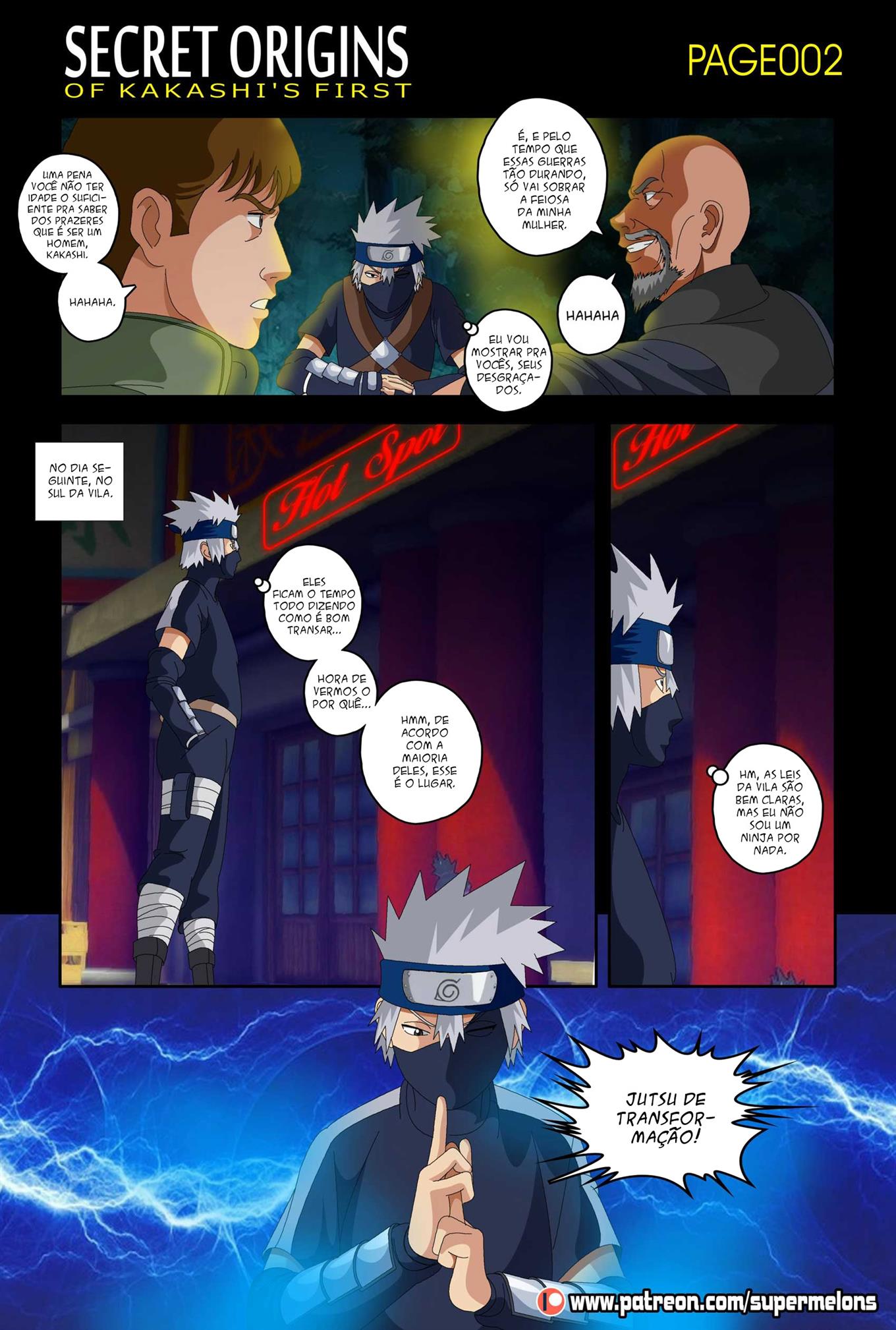 Página 4 do quadrinho adulto: A primeira vez de Kakashi – Leia completo em XCOMICS