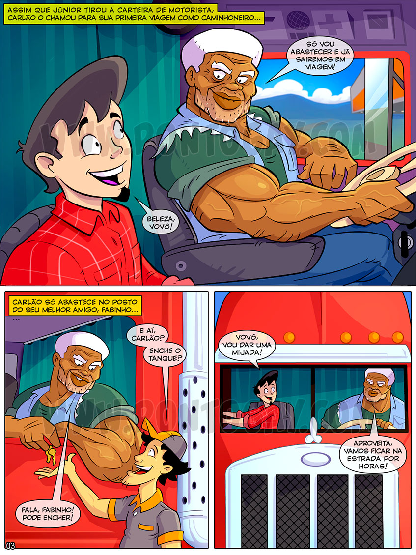 Página 3 do quadrinho adulto: A primeira viagem com Vovô – Leia completo em XCOMICS