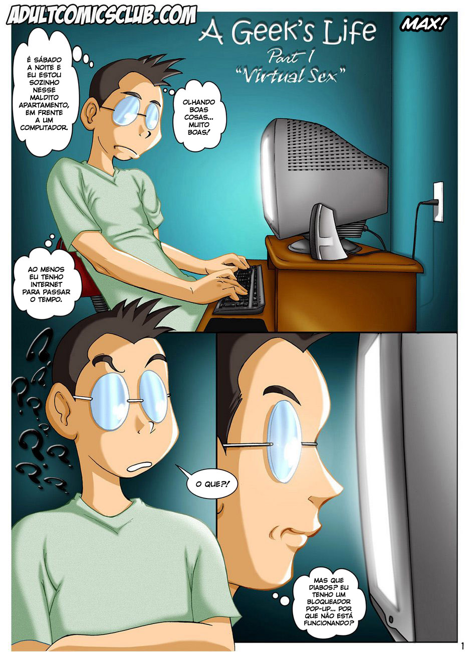 Página 2 do quadrinho adulto: A Vida de um Nerd – Leia completo em XCOMICS