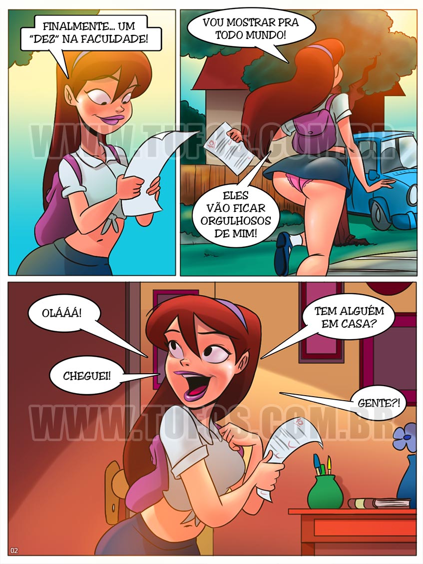 Página 2 do quadrinho adulto: Aluna nota dez – Leia completo em XCOMICS