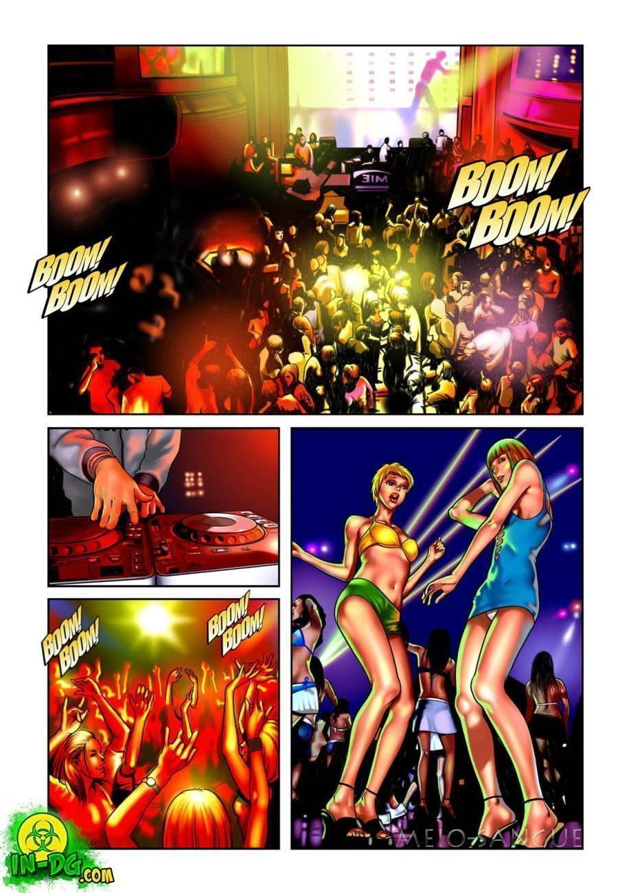 Página 2 do quadrinho adulto: Amanda e Nicole Clubbing – Leia completo em XCOMICS