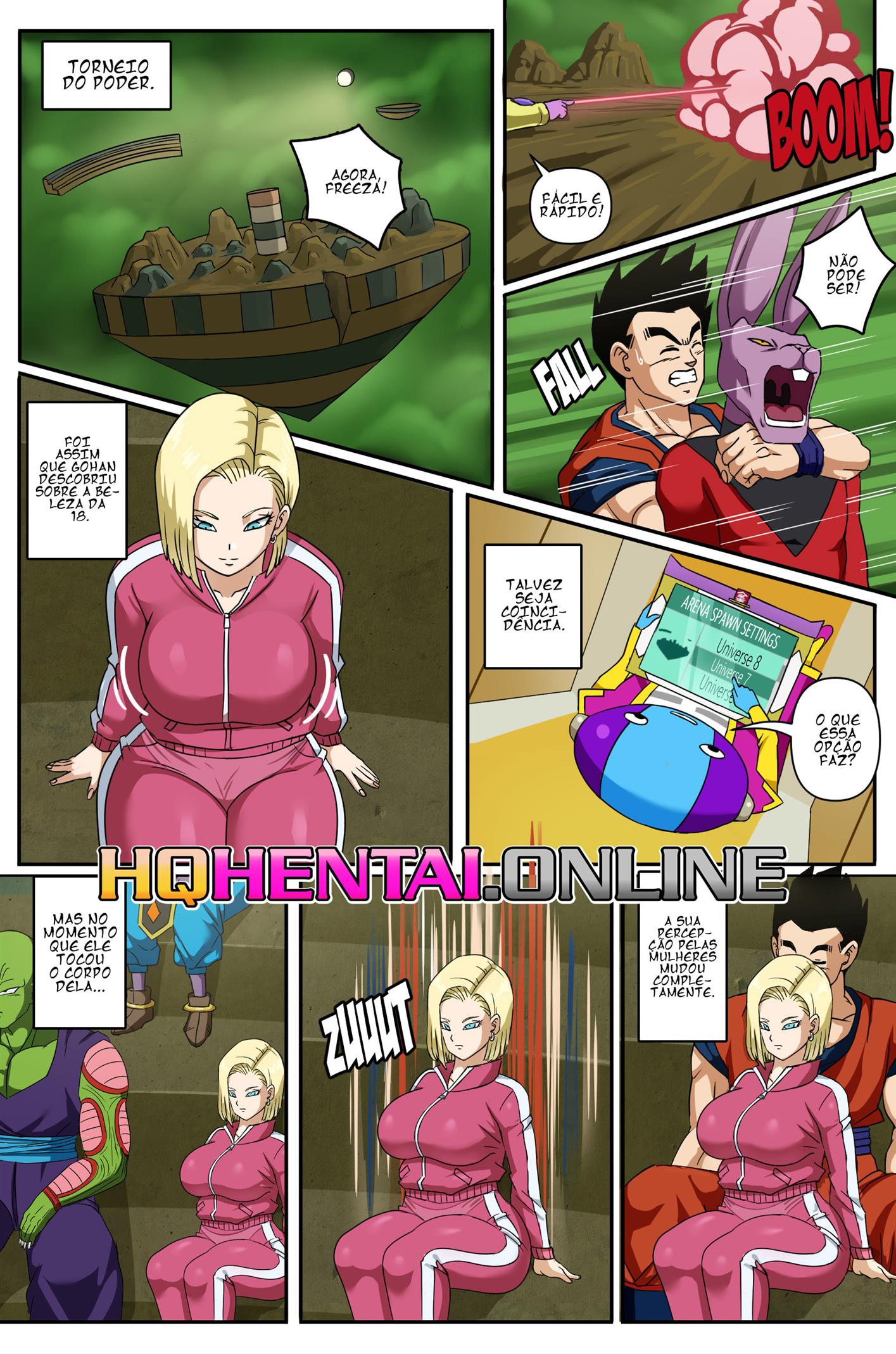 Página 2 do quadrinho adulto: Android 18 e Gohan – Leia completo em XCOMICS