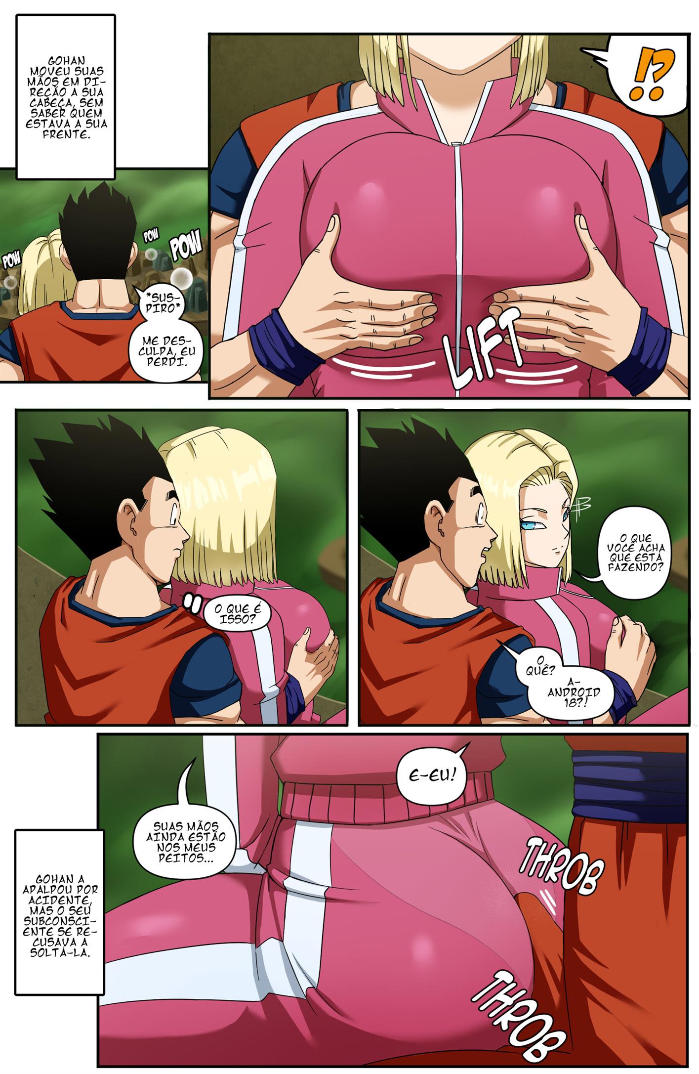 Página 3 do quadrinho adulto: Android 18 e Gohan – Leia completo em XCOMICS