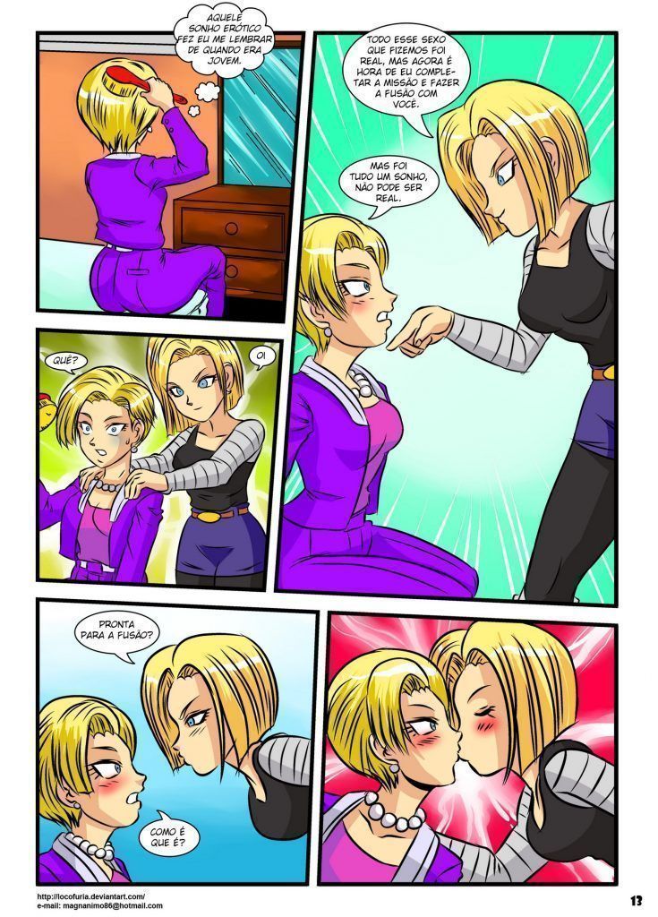 Página 13 do quadrinho adulto: Androide 18 virou lésbica – Leia completo em XCOMICS