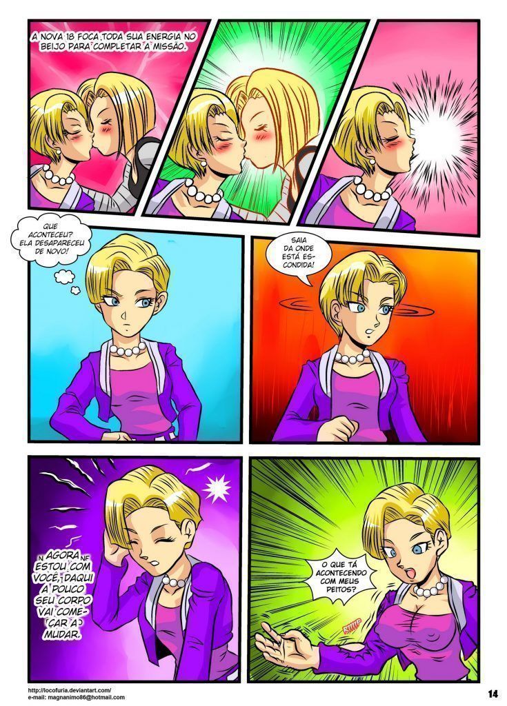Página 14 do quadrinho adulto: Androide 18 virou lésbica – Leia completo em XCOMICS