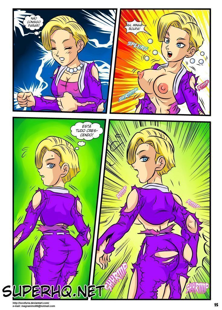 Página 15 do quadrinho adulto: Androide 18 virou lésbica – Leia completo em XCOMICS