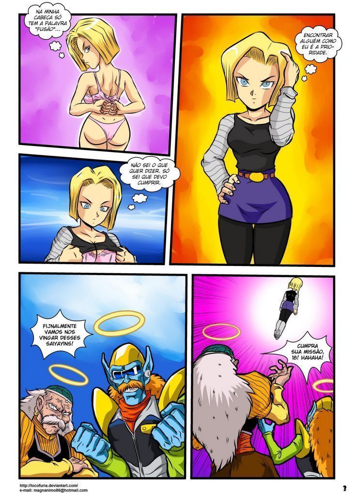 Página 3 do quadrinho adulto: Androide 18 virou lésbica – Leia completo em XCOMICS