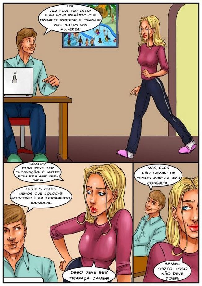 Página 2 do quadrinho adulto: Aumento de Peitos – Leia completo em XCOMICS