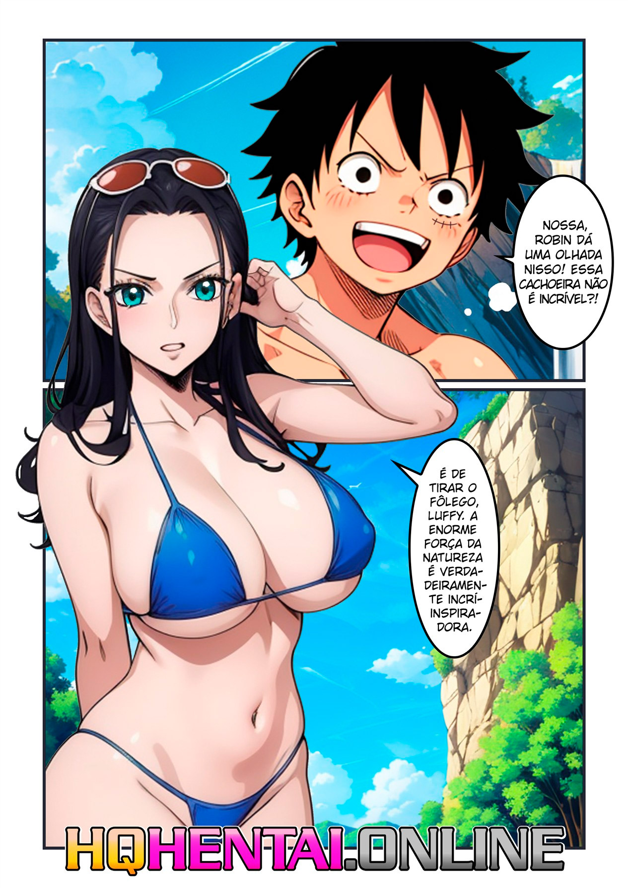 Página 2 do quadrinho adulto: Aventura com Robin na Cachoeira – Leia completo em XCOMICS