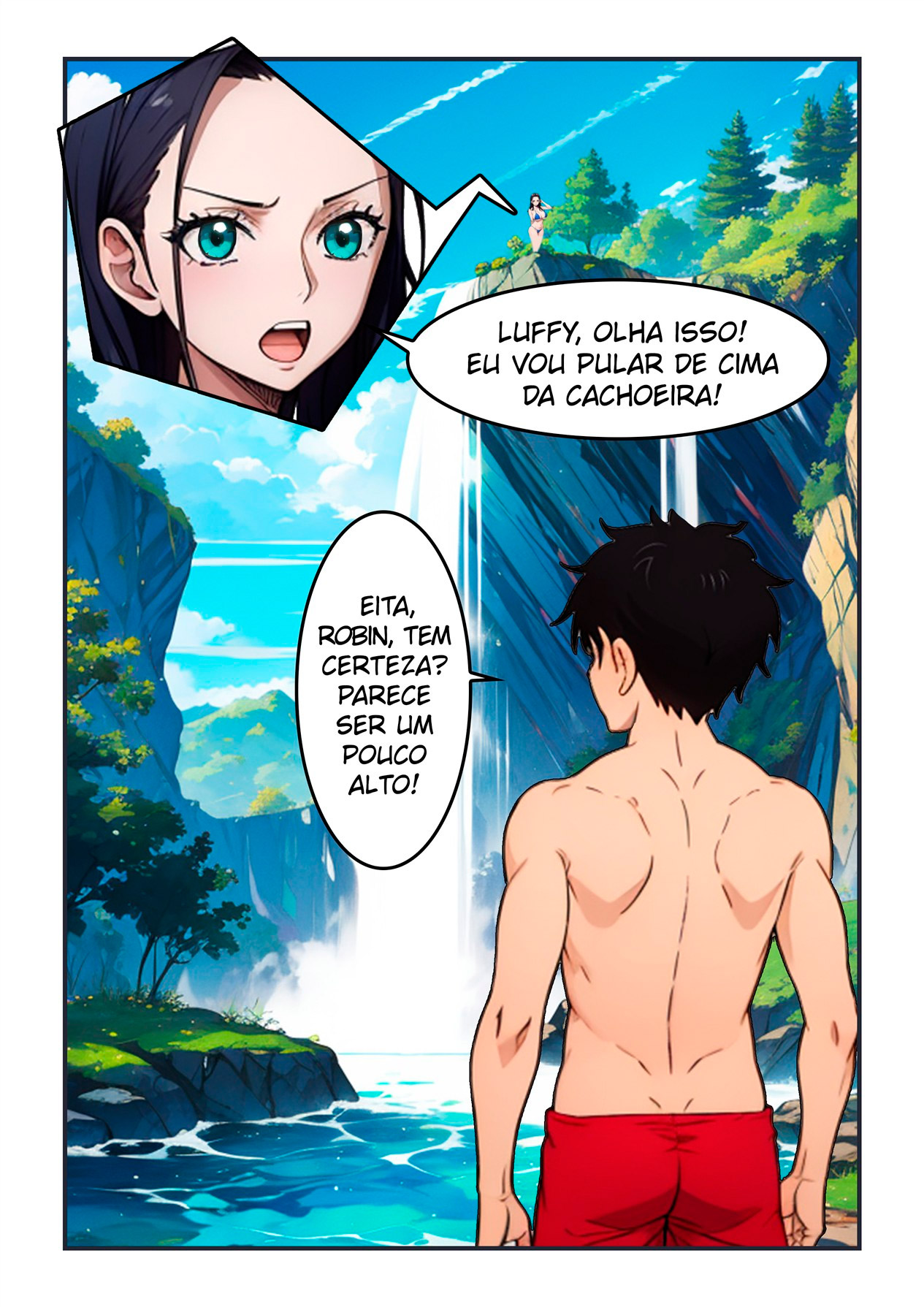 Capa do quadrinho adulto: Aventura com Robin na Cachoeira – Leia online em XCOMICS