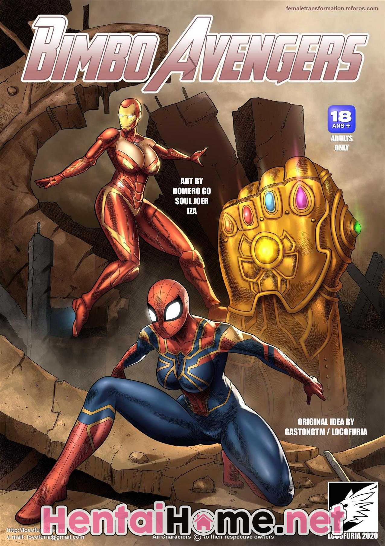 Capa do quadrinho adulto: Bimbo Avengers – Leia online em XCOMICS