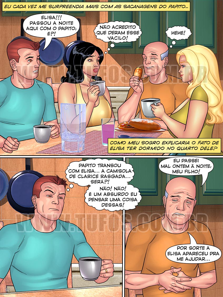 Página 2 do quadrinho adulto: Biquíni branco é um problema – Leia completo em XCOMICS