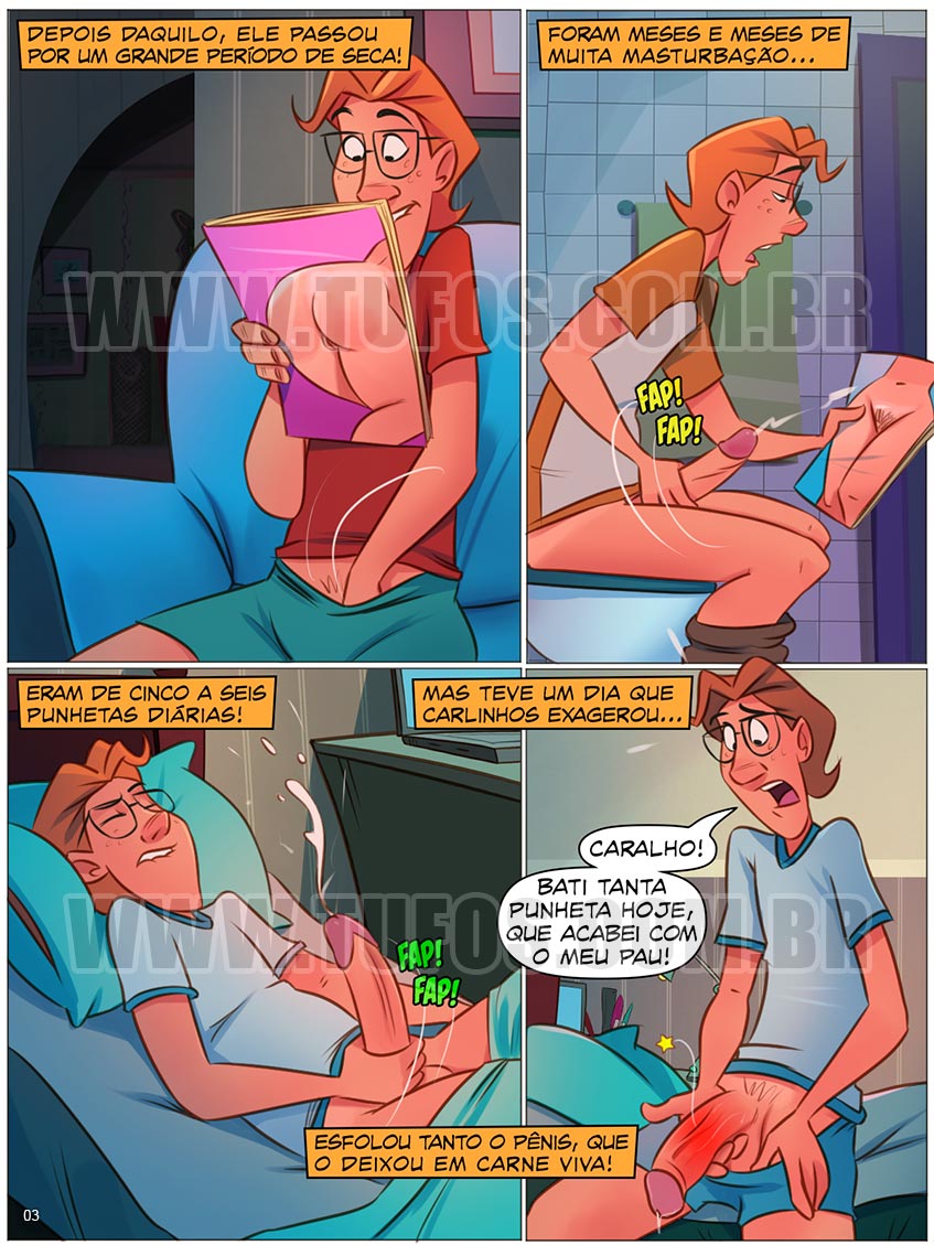 Página 3 do quadrinho adulto: Carinho no pau machucado – Leia completo em XCOMICS