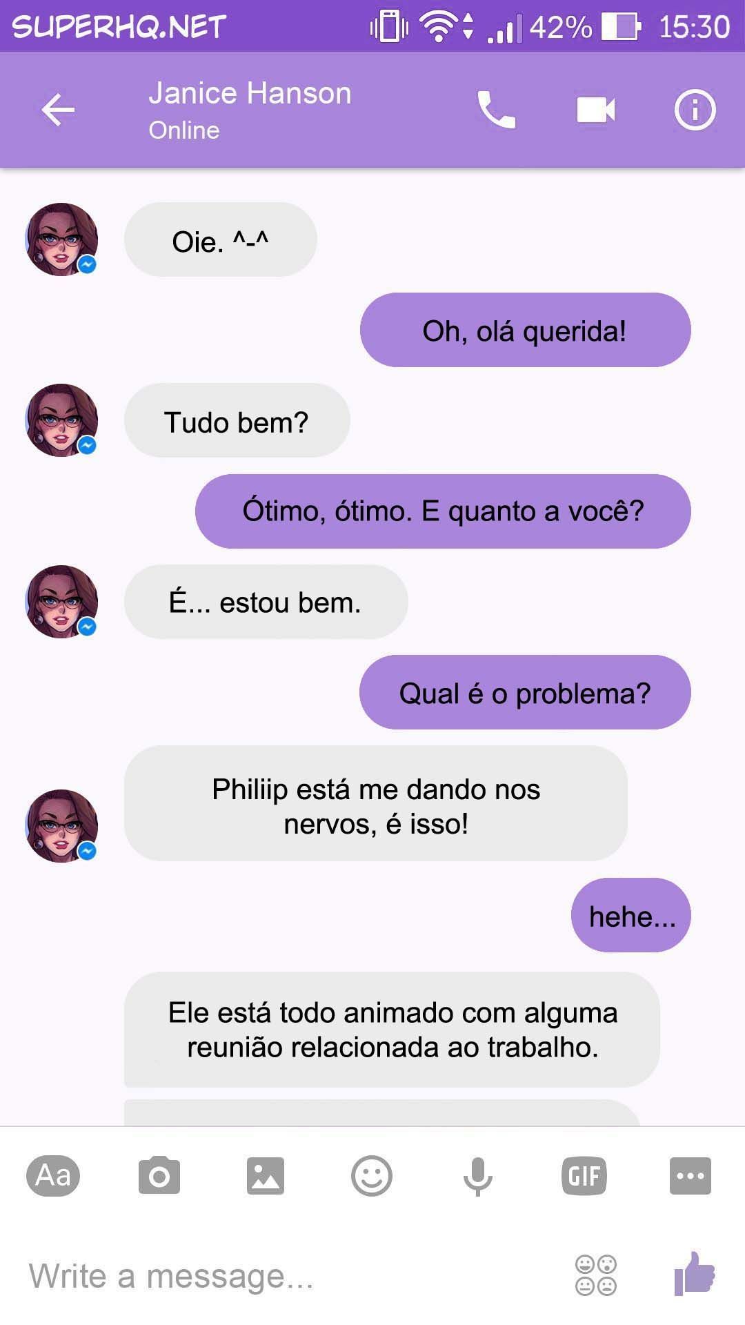 Página 2 do quadrinho adulto: Chat com a Janice – Leia completo em XCOMICS
