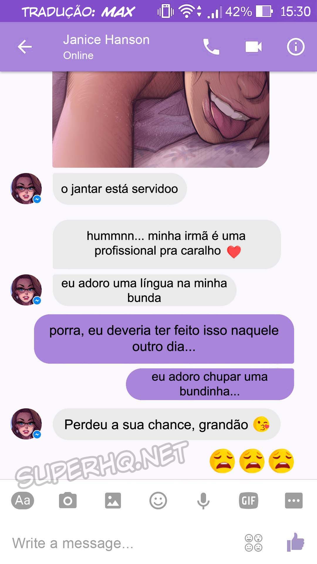 Página 34 do quadrinho adulto: Chat com a Janice – Leia completo em XCOMICS