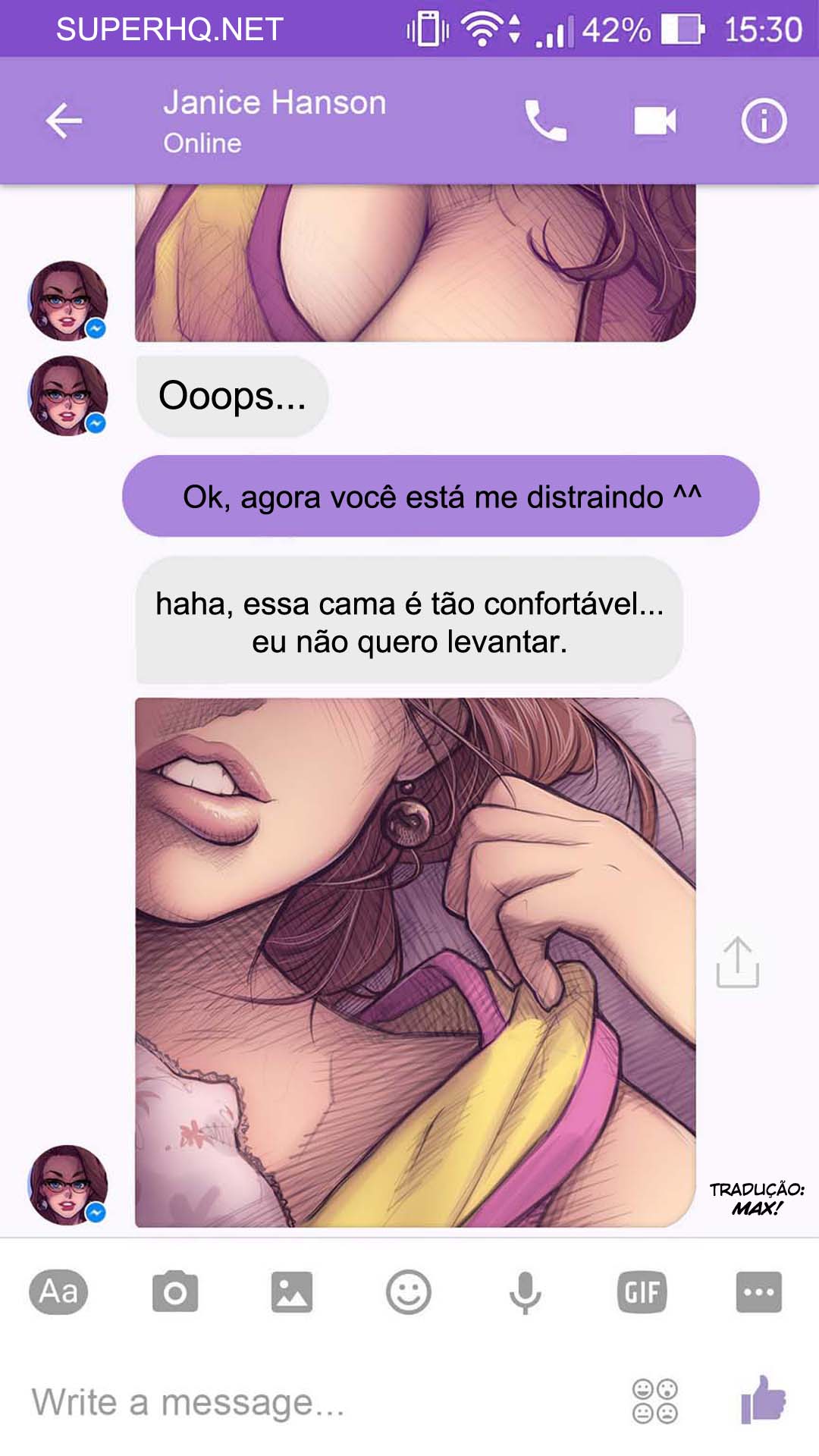 Página 5 do quadrinho adulto: Chat com a Janice – Leia completo em XCOMICS