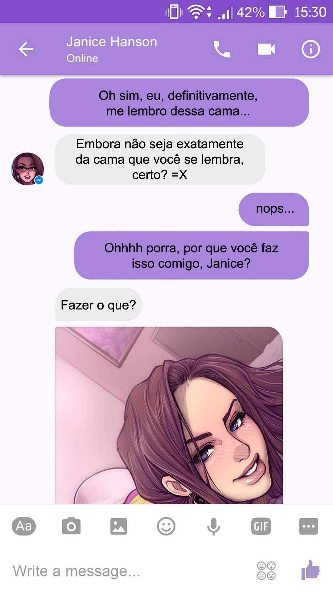Página 7 do quadrinho adulto: Chat com a Janice – Leia completo em XCOMICS