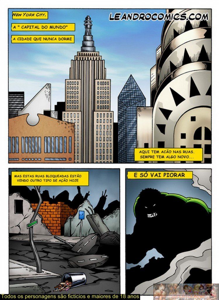 Página 1 do quadrinho adulto: Desestressando o Hulk – Leia completo em XCOMICS