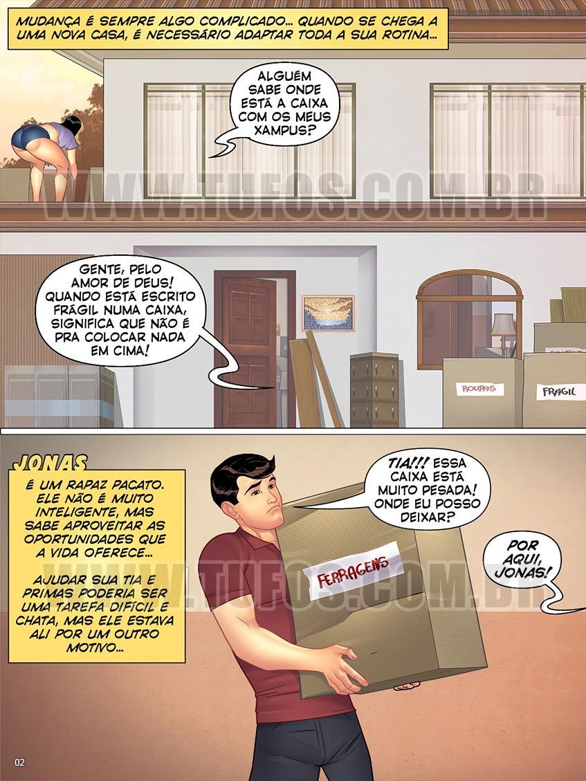 Página 2 do quadrinho adulto: Dia de mudança é uma bagunça – Leia completo em XCOMICS