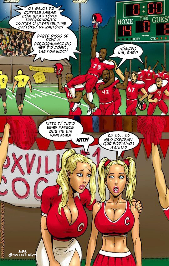 Página 2 do quadrinho adulto: Duas loiras gostosas e os negões – Leia completo em XCOMICS