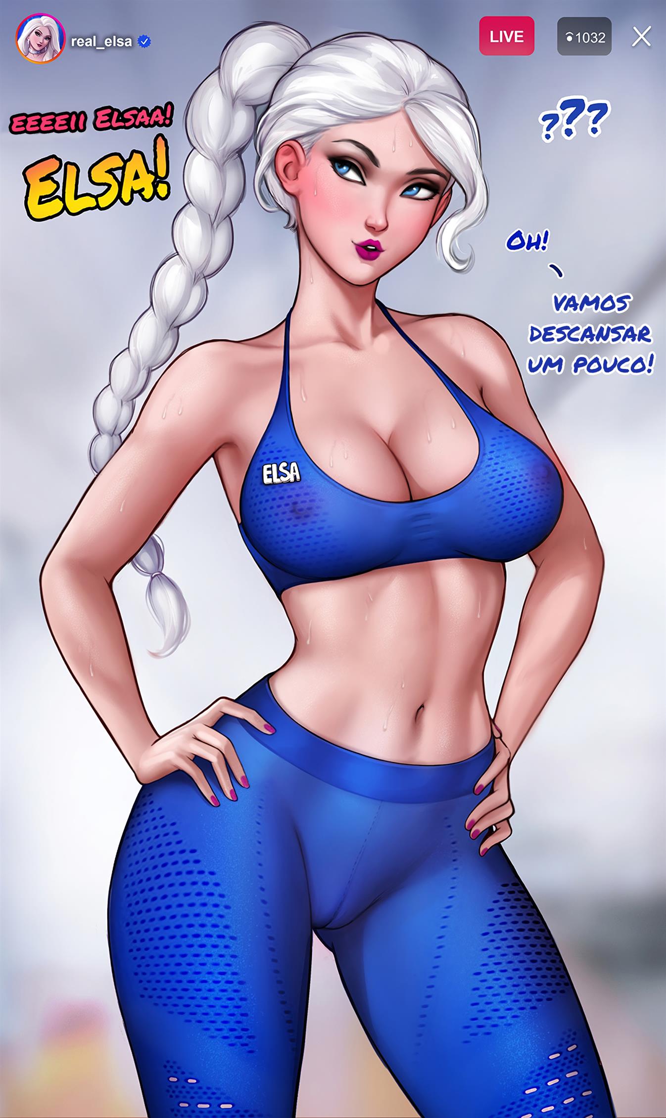 Página 14 do quadrinho adulto: Elsa treinando duro – Leia completo em XCOMICS