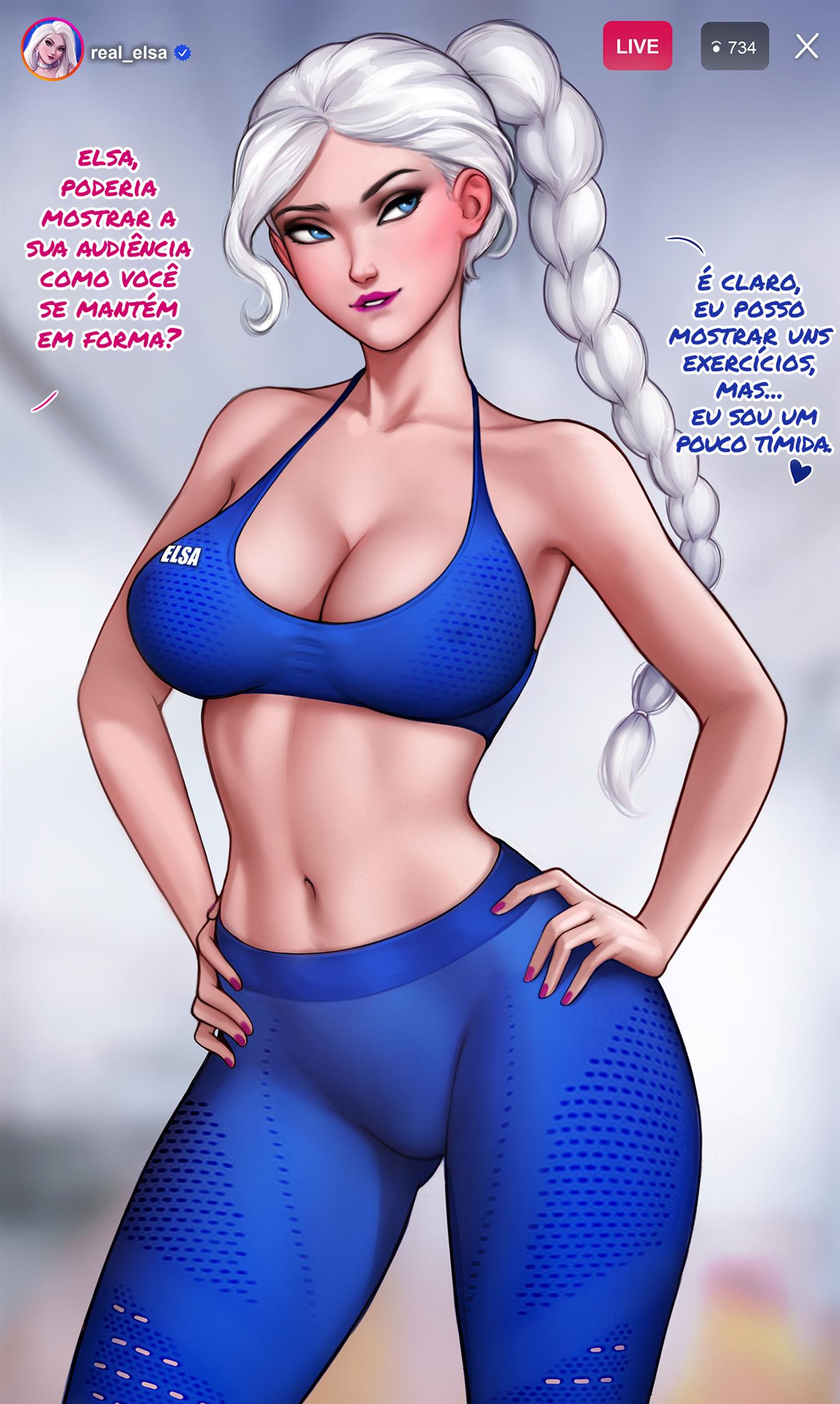 Página 4 do quadrinho adulto: Elsa treinando duro – Leia completo em XCOMICS
