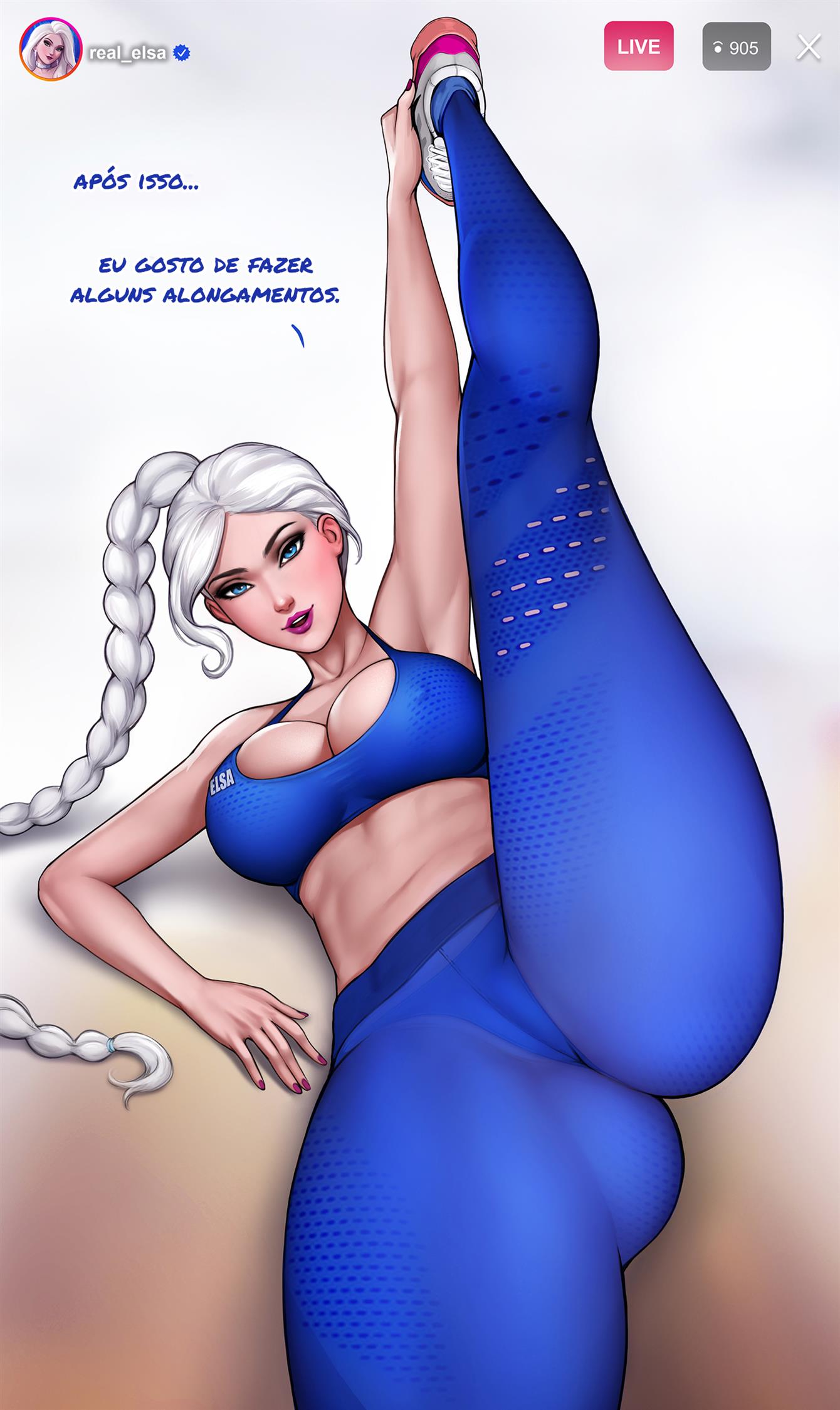 Página 8 do quadrinho adulto: Elsa treinando duro – Leia completo em XCOMICS