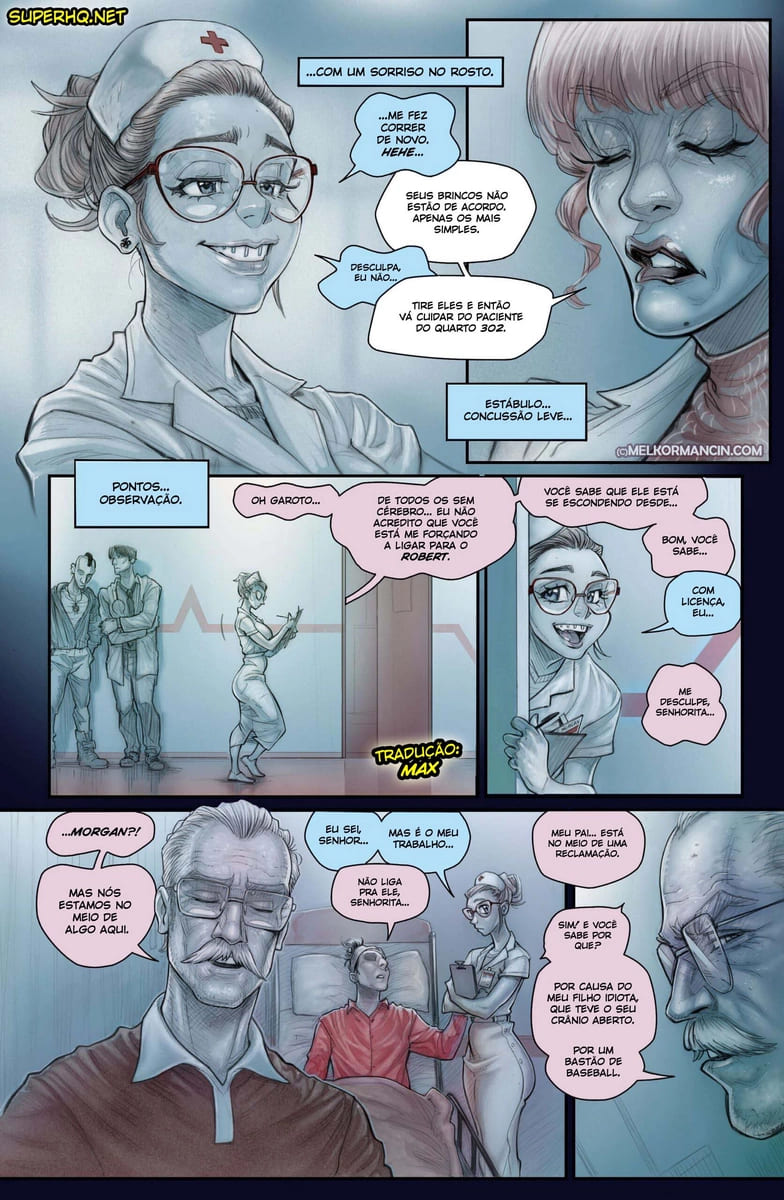 Página 4 do quadrinho adulto: Enfermeira gostosa, Nurse Morgan – Leia completo em XCOMICS
