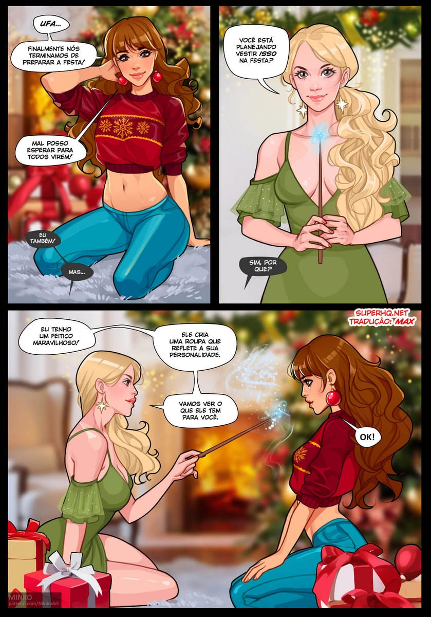Página 2 do quadrinho adulto: Festa de Ano Novo da Hermione – Leia completo em XCOMICS