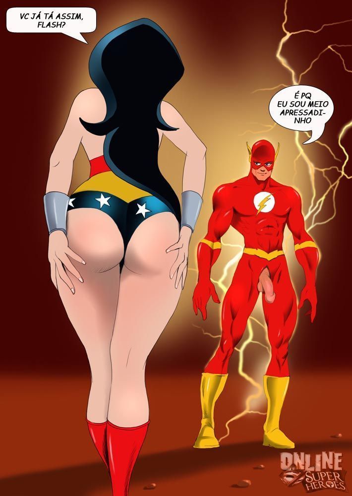Capa do quadrinho adulto: Flash e Mulher Maravilha: o combate – Leia online em XCOMICS