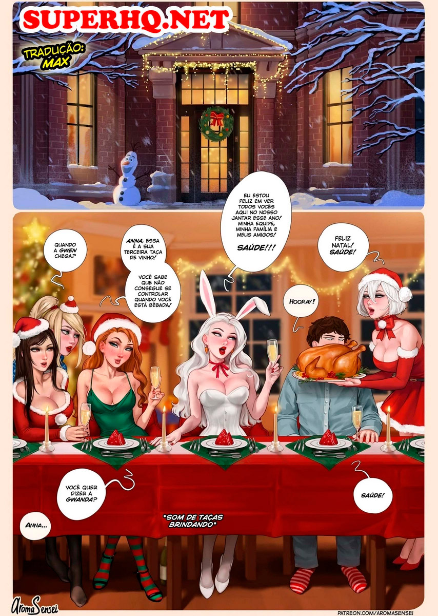 Página 1 do quadrinho adulto: Frozen Inc. Chirstmas Party 2022 – Leia completo em XCOMICS
