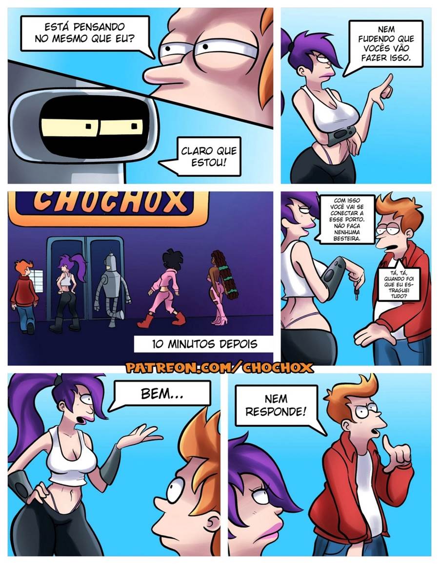 Capa do quadrinho adulto: Fuckturama - Futurama Pornô – Leia online em XCOMICS