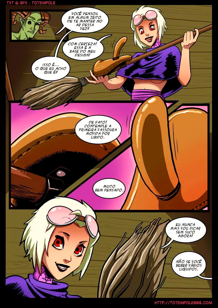 Página 3 do quadrinho adulto: Homem pássaro dotado fudendo a bruxinha – Leia completo em XCOMICS