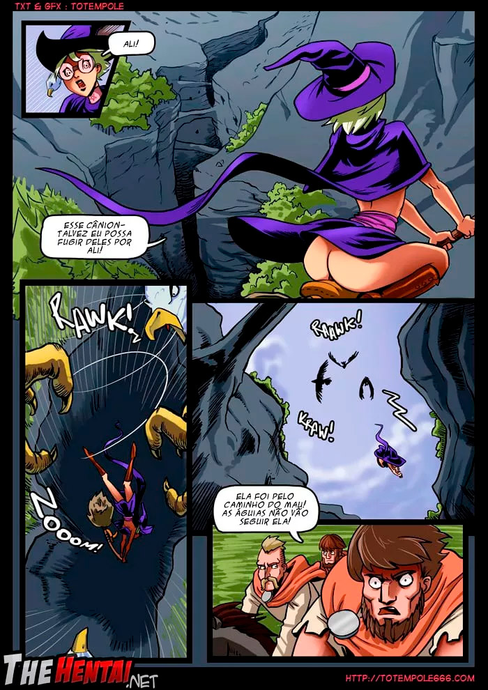 Página 9 do quadrinho adulto: Homem pássaro dotado fudendo a bruxinha – Leia completo em XCOMICS