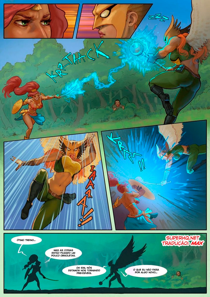 Página 2 do quadrinho adulto: Hot Duels V, Urbosa vs Hawkgirl – Leia completo em XCOMICS
