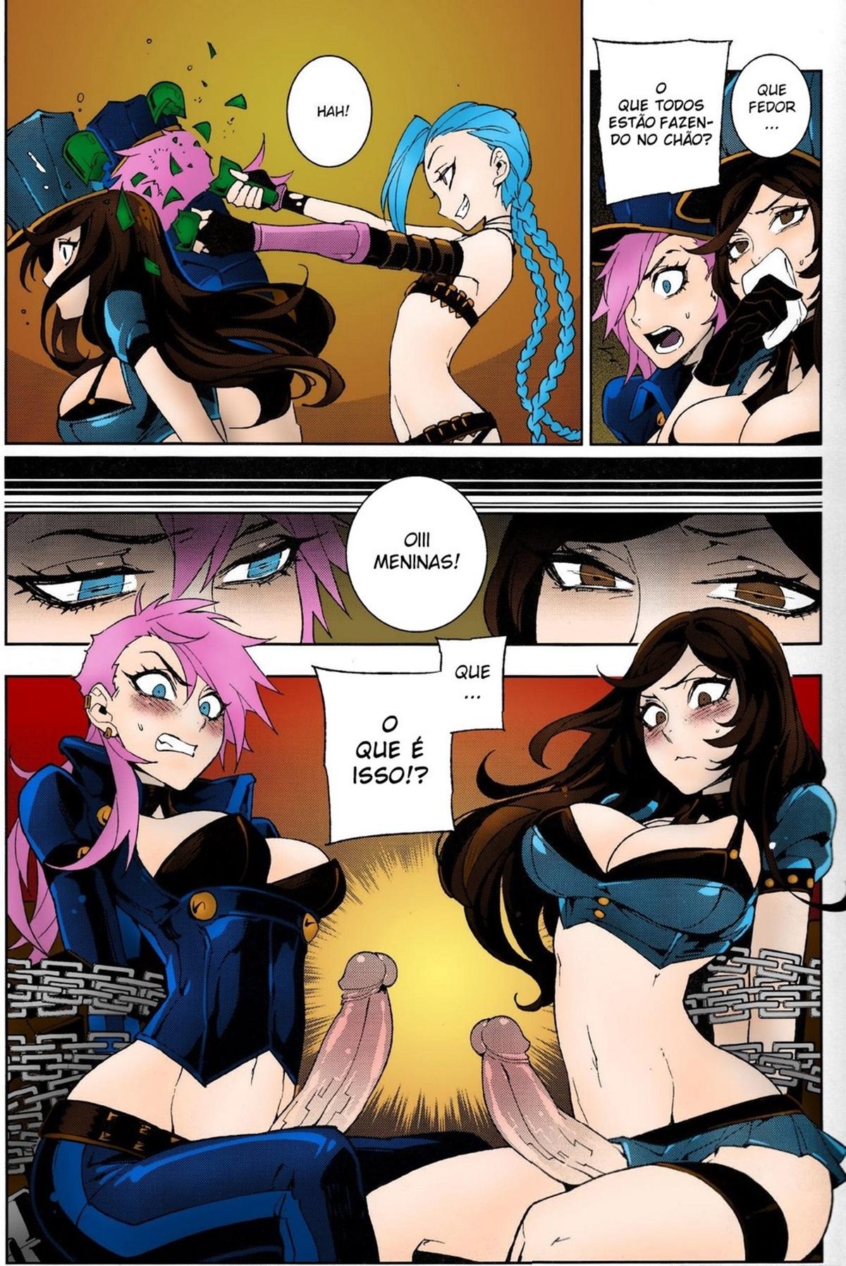 Página 10 do quadrinho adulto: Jinx e as rivais futanari – Leia completo em XCOMICS