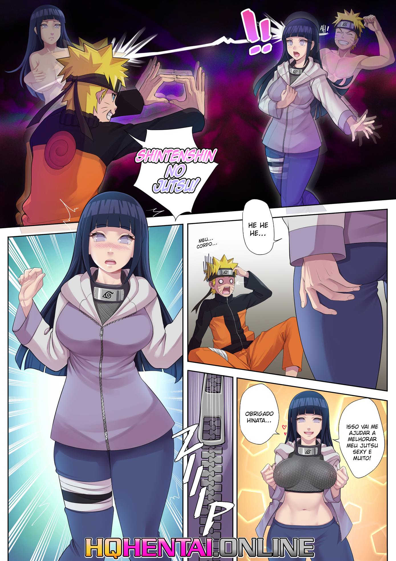 Página 1 do quadrinho adulto: Jutsu de troca de corpo – Leia completo em XCOMICS