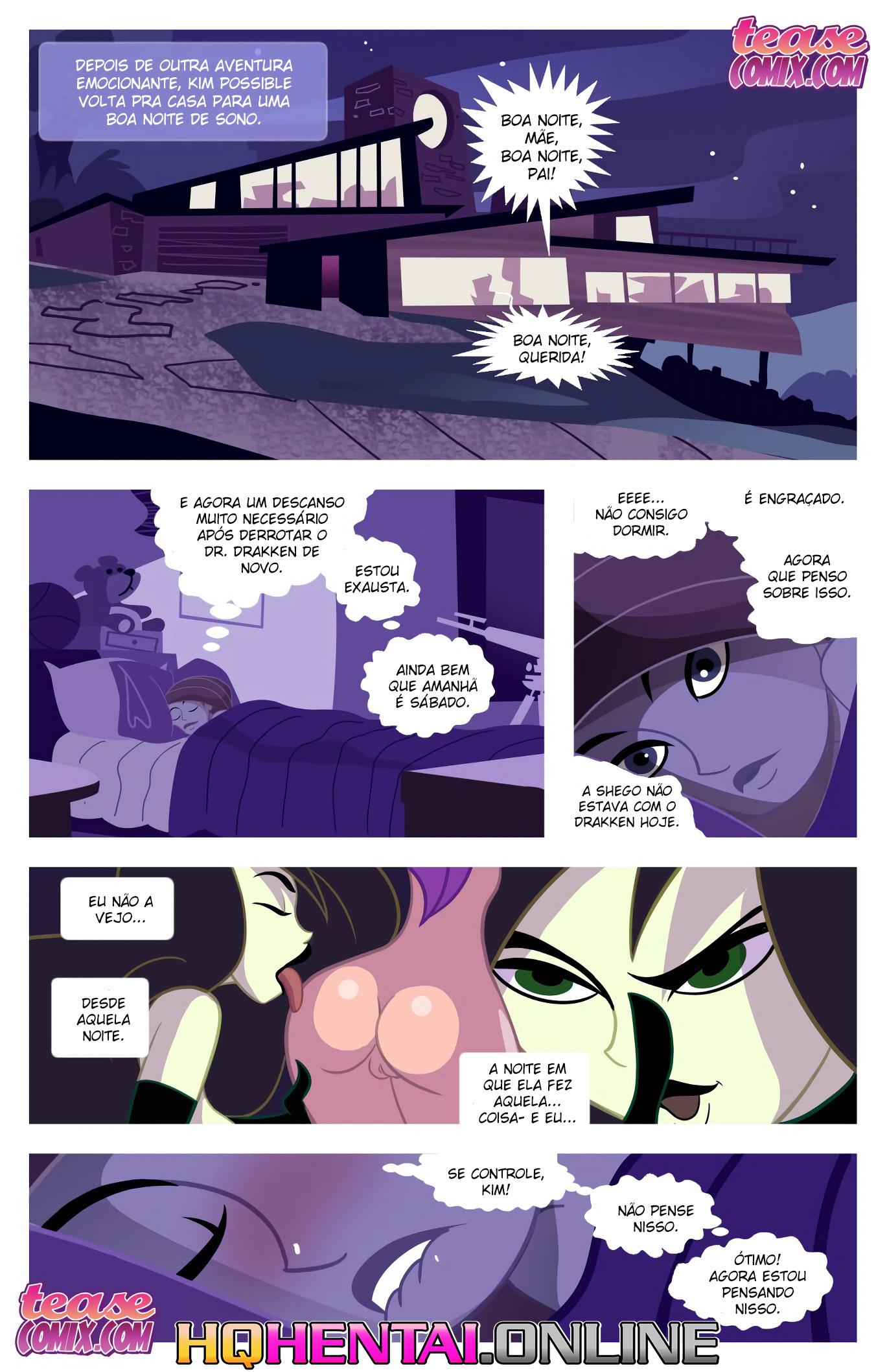 Página 2 do quadrinho adulto: Kim Possible e a vilã vadia – Leia completo em XCOMICS