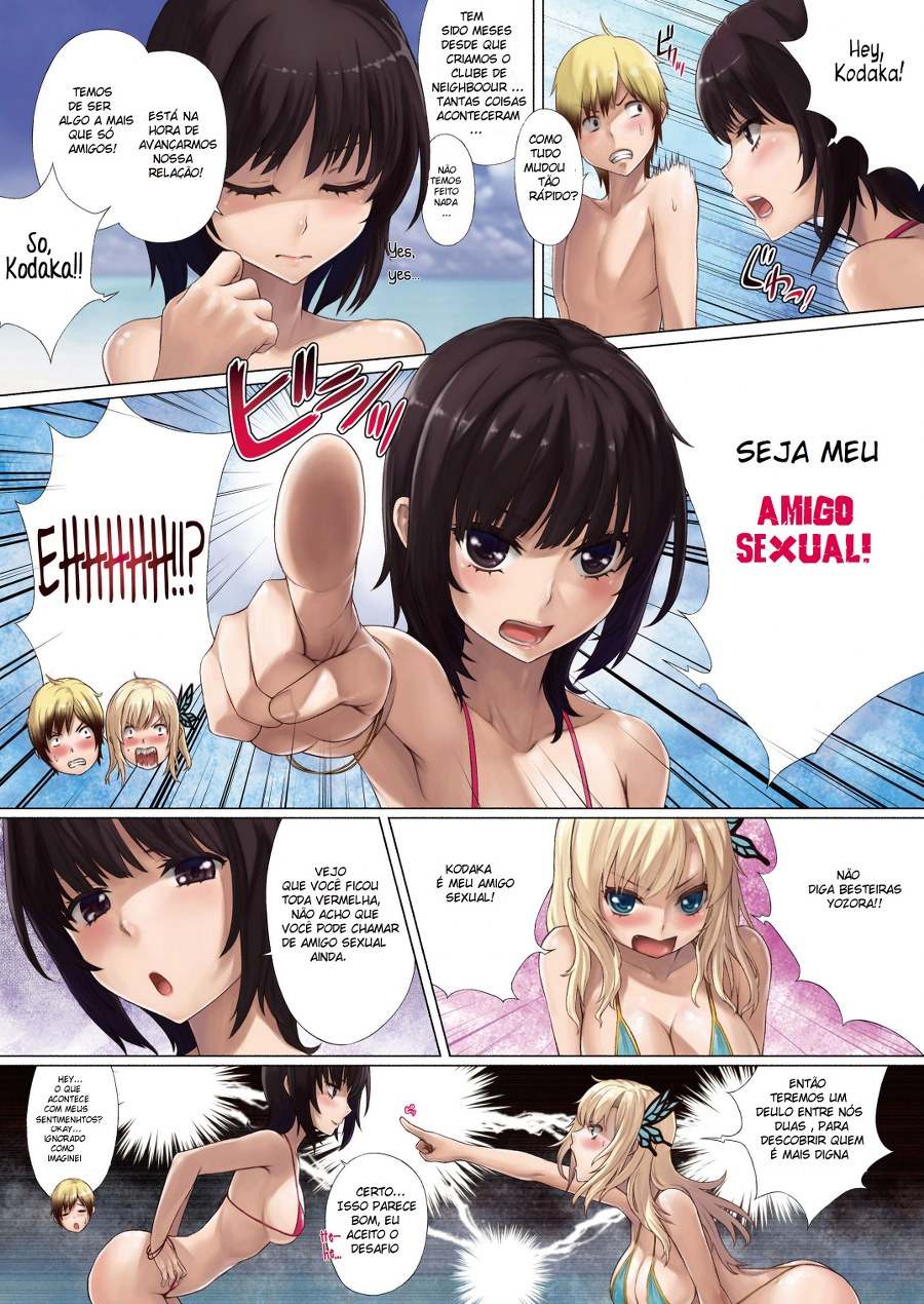 Página 6 do quadrinho adulto: Ménage na Praia com as Amigas – Leia completo em XCOMICS