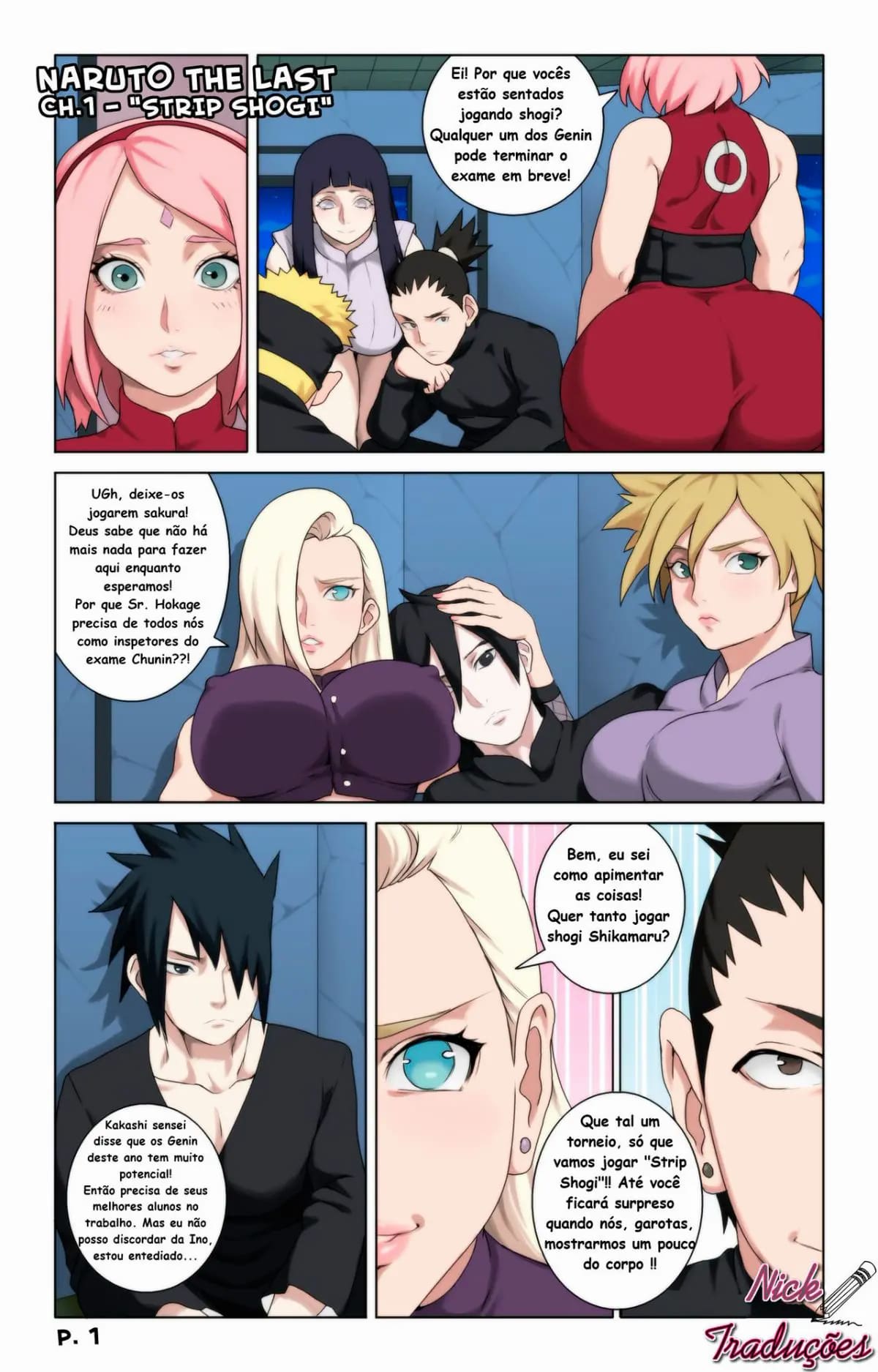 Página 2 do quadrinho adulto: Naruto: Strip Shogi – Leia completo em XCOMICS