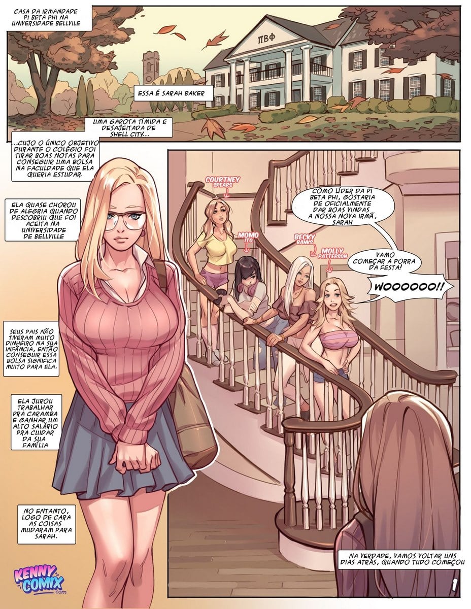 Página 2 do quadrinho adulto: Naughty Sorority – Leia completo em XCOMICS