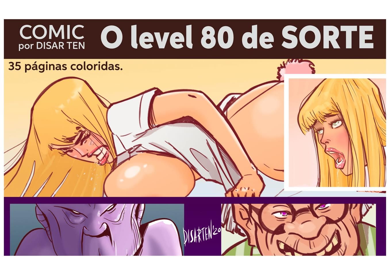 Página 1 do quadrinho adulto: O level 80 de sorte – Leia completo em XCOMICS