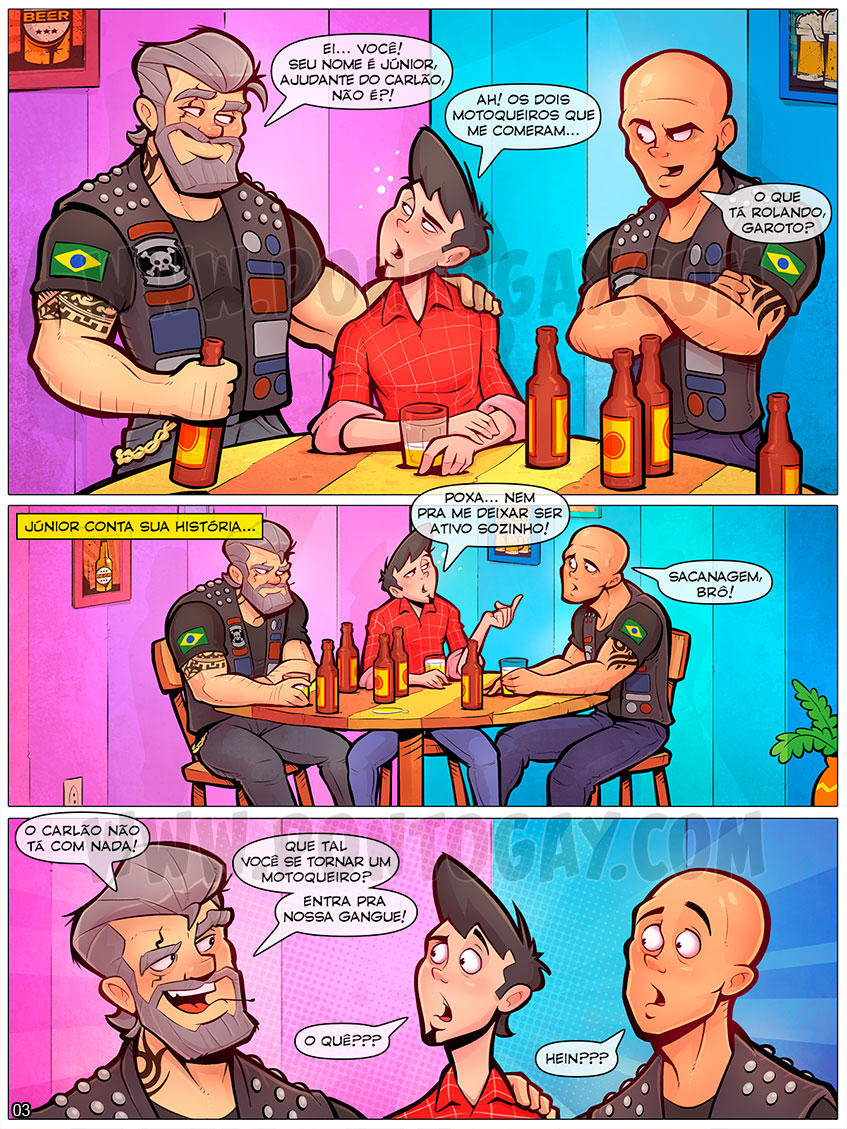 Página 3 do quadrinho adulto: O rigoroso ritual de iniciação – Leia completo em XCOMICS