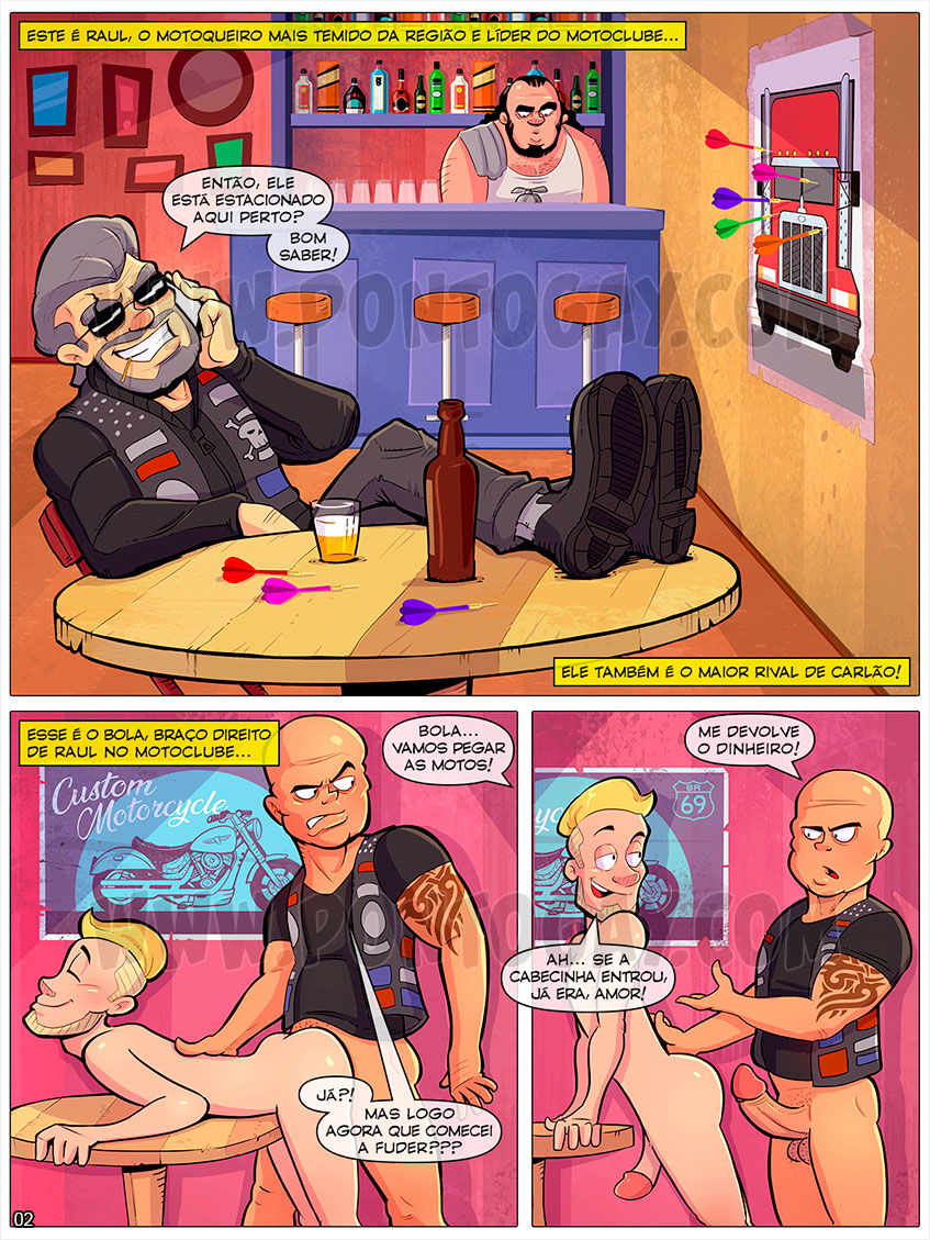 Página 2 do quadrinho adulto: Pagando o pedágio dos motoqueiros – Leia completo em XCOMICS
