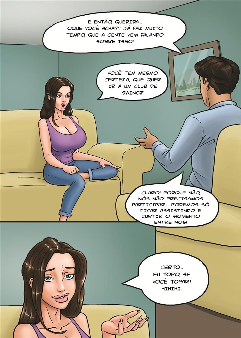 Página 2 do quadrinho adulto: Primeira vez na casa de swing – Leia completo em XCOMICS