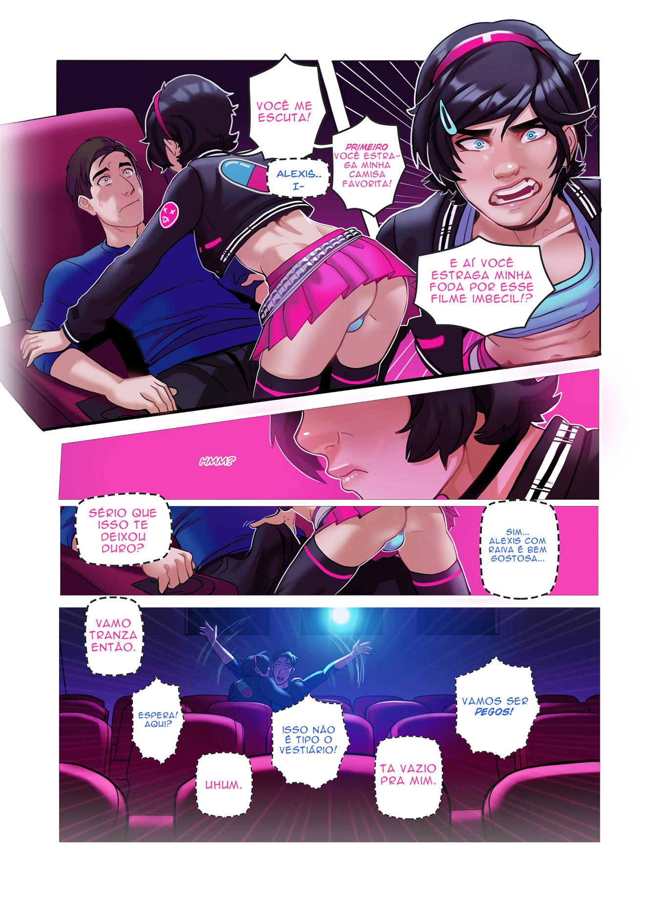 Página 7 do quadrinho adulto: Putaria no cinema com a futanari – Leia completo em XCOMICS