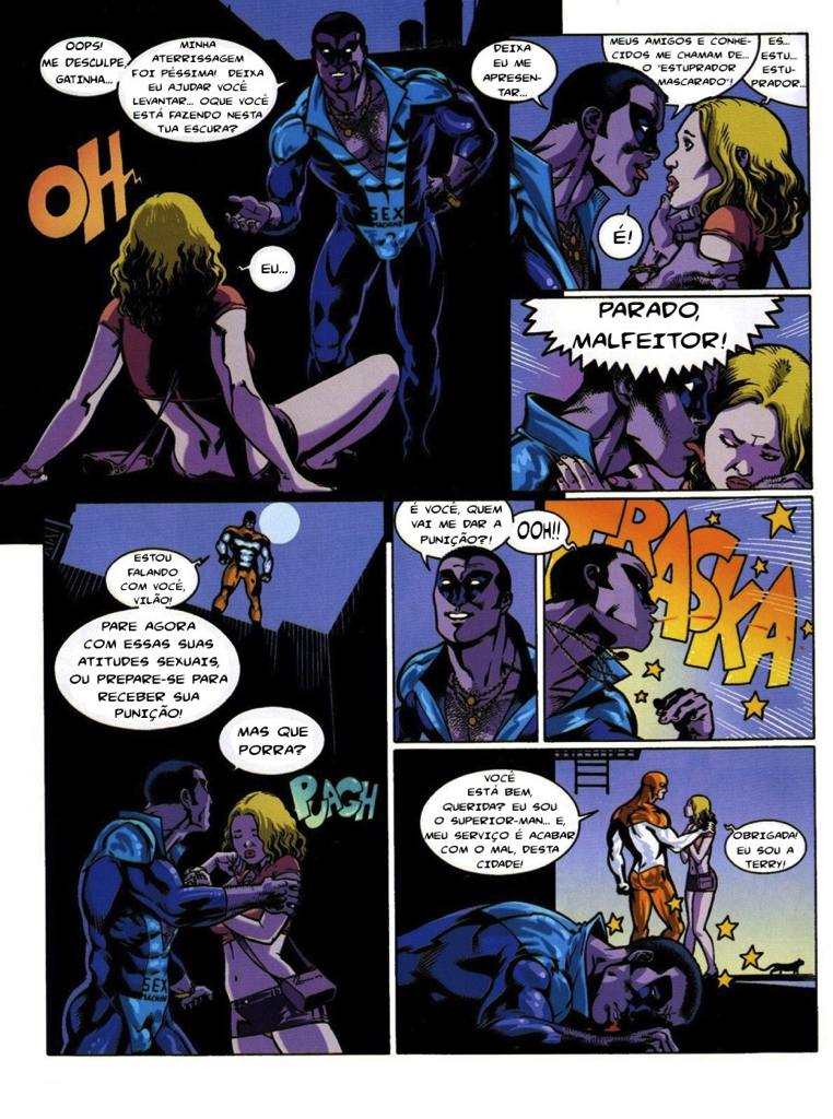Página 2 do quadrinho adulto: Rolamen combatendo o mal – Leia completo em XCOMICS